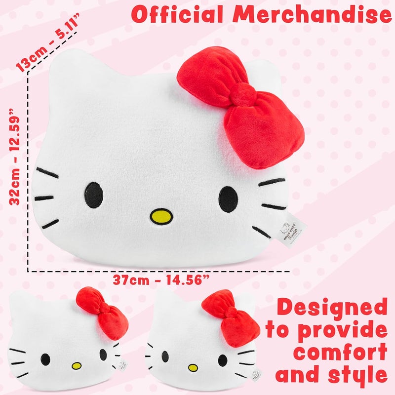 Get Trend Hello Kitty 3D Plush Pillow Soft Throw Sham Pillow Stuffed Kawaii Character Women Teens Kids Bedroom Accessories 14.6” x 12.6”, Gifts for Her - Image 3